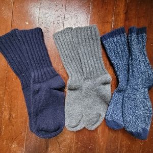Pair of Land's End Chunky Merino Wool Crew Socks